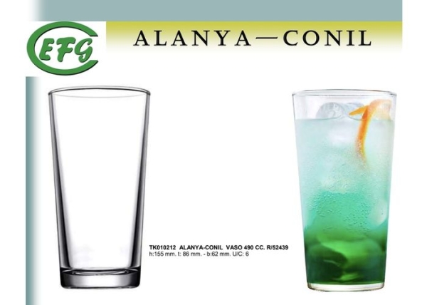 VASO CONICO ALANYA-CONIL 490 6 UNID